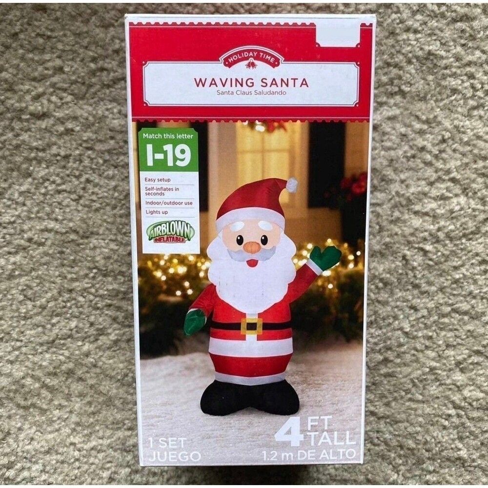 4ft Waving Santa Holiday Inflatable - Picture 5 of 5